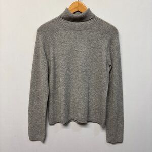Wendy B. Women 100% Cashmere Sweater Size Large Turtleneck Gray D014 -6